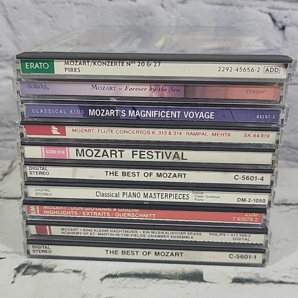 Mozart Classical Music CDs‎ Lot Of 10 Flute Piano Highlights Forever By The Sea